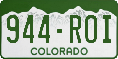 CO license plate 944ROI