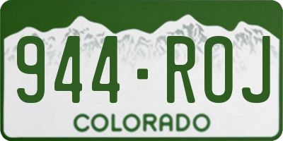 CO license plate 944ROJ