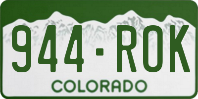 CO license plate 944ROK