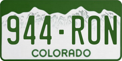 CO license plate 944RON