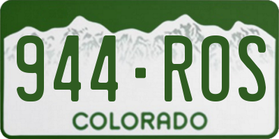 CO license plate 944ROS