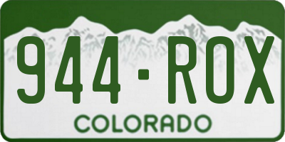 CO license plate 944ROX