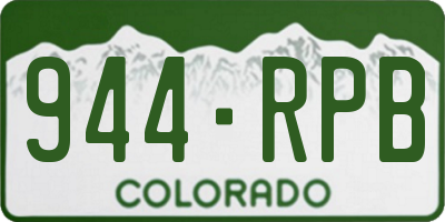 CO license plate 944RPB
