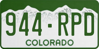 CO license plate 944RPD