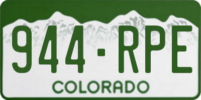 CO license plate 944RPE