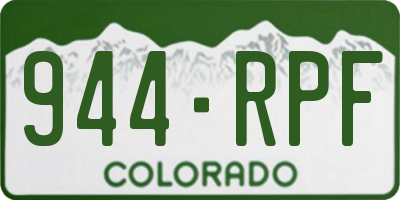CO license plate 944RPF