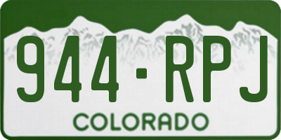 CO license plate 944RPJ