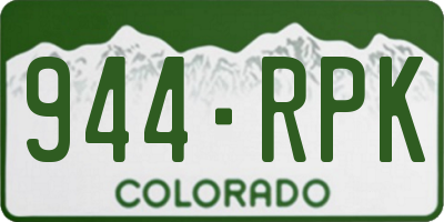 CO license plate 944RPK