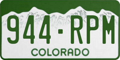 CO license plate 944RPM