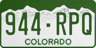 CO license plate 944RPQ