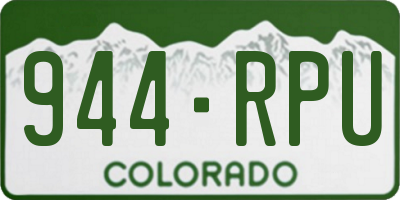 CO license plate 944RPU