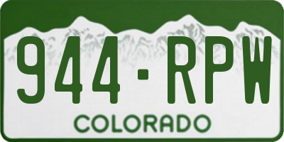 CO license plate 944RPW