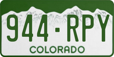 CO license plate 944RPY