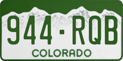 CO license plate 944RQB