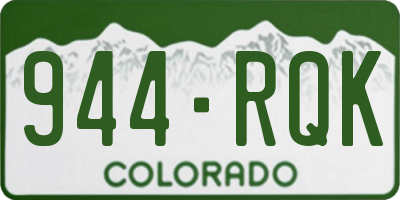 CO license plate 944RQK
