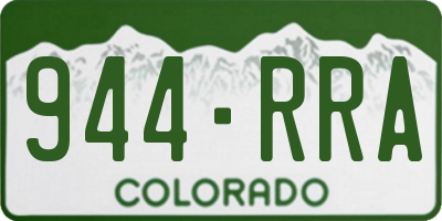 CO license plate 944RRA