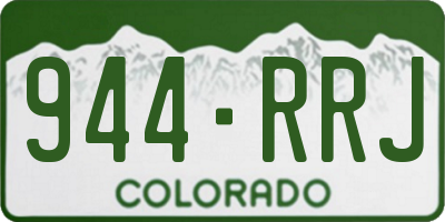 CO license plate 944RRJ