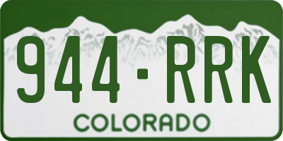 CO license plate 944RRK