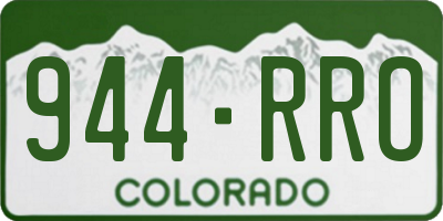 CO license plate 944RRO