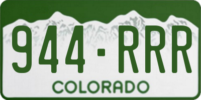 CO license plate 944RRR