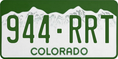 CO license plate 944RRT