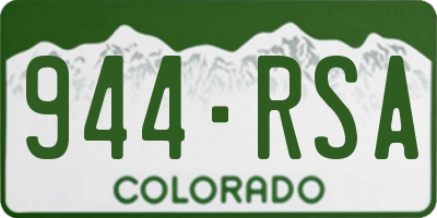 CO license plate 944RSA