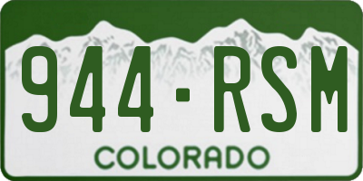 CO license plate 944RSM