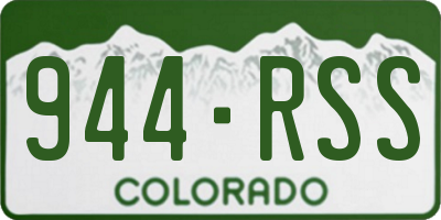 CO license plate 944RSS