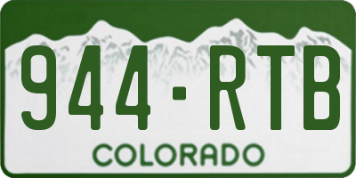 CO license plate 944RTB