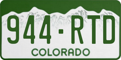 CO license plate 944RTD