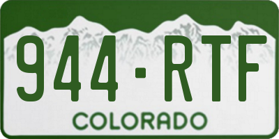CO license plate 944RTF