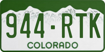 CO license plate 944RTK