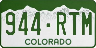 CO license plate 944RTM