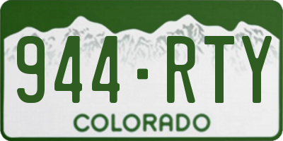 CO license plate 944RTY