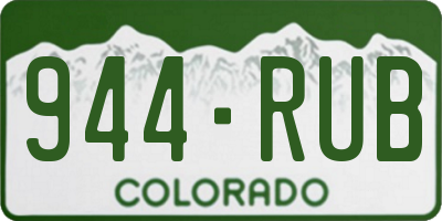 CO license plate 944RUB
