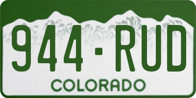 CO license plate 944RUD