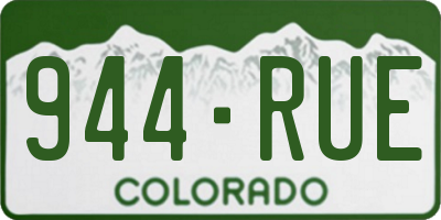 CO license plate 944RUE