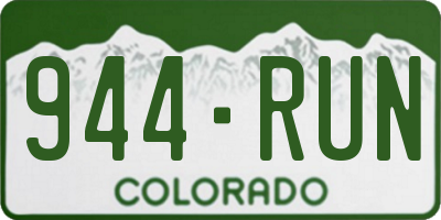 CO license plate 944RUN