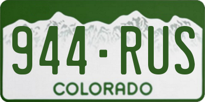 CO license plate 944RUS