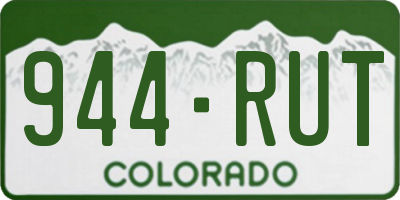 CO license plate 944RUT