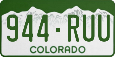 CO license plate 944RUU