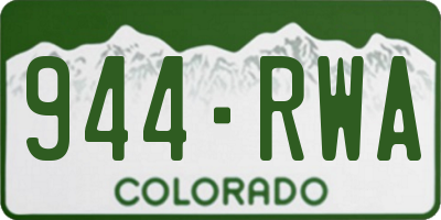 CO license plate 944RWA