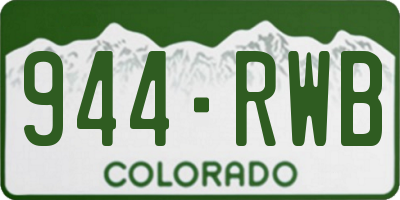 CO license plate 944RWB