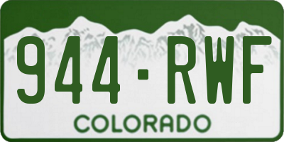 CO license plate 944RWF