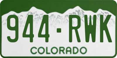 CO license plate 944RWK