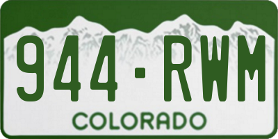 CO license plate 944RWM
