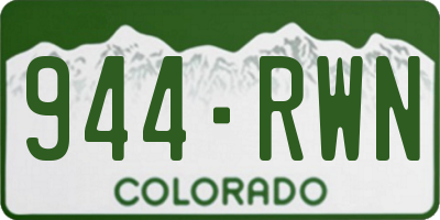 CO license plate 944RWN