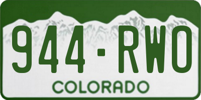 CO license plate 944RWO
