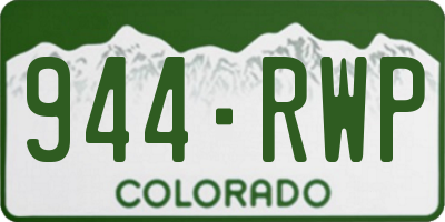CO license plate 944RWP