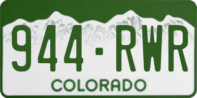 CO license plate 944RWR